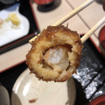 明治亭 - 海老フライ断面【令和元年07月03日撮影】