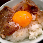 肉ばかラーメン　なおじ - 生姜焼き on the ライス