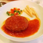ホテルマッキンレー - 夕食のハンバーグ