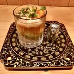 器楽亭 - 焼き茄子と枝豆の白和え 毛蟹と雲丹