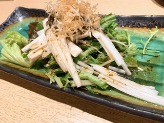 Tsukiji sushi kou - 水菜と山芋のシャキシャキサラダ