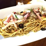 麺庵 小島流 - スモークオイルサーディンの冷製和えそば