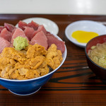 鶴亀屋食堂 - 2019.7 生うにとキハダマグロのダブル丼（3,500円）