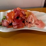 浜焼き海鮮居酒屋 大庄水産 - 【2019.7.16(火)】ぶっかけ寿司こぼれ盛り1,490円