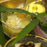 祇園 にし - 渡り蟹と白ずいきの酢の物