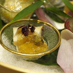 祇園 にし - 胡麻豆腐と蒸し鮑