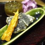御幸町 田がわ - キスと山芋と海苔の磯辺揚げ、バチコ