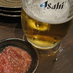 炭火焼専門食処 白銀屋 - 生ビールと酒盗