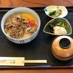 一楽 - 牛丼定食　　¥1000