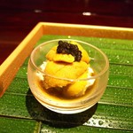 馳走なかむら - ゆば和え、うに、キャビア
