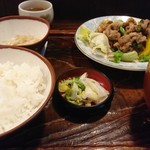 釜田 - ある日の日替り スタミナ焼肉定食 850円