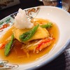 萬来 - 料理写真:真鯛の天ぷら 蟹餡かけ