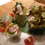 旬魚 左阿彌 - ネギトロと野菜の生春巻
