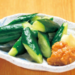 Meat miso seared cucumber