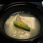 しのはら - 自家製胡麻豆腐とクエの吹雪仕立て