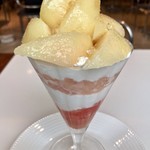 桃ソースとヨーグルトの組み合わせもサッパリとして美味！！