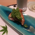 銀座 kappou ukai - 鰆の唐揚げにクレソンと新玉葱のドレッシング