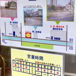 街の小さなレストラン 9.9.9 - 駐車場と営業日。お店の前の通りは一通なので気をつけて下さい。