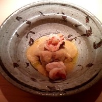 麻布 かどわき - 海老芋と海老の蟹味噌風味餡がけ