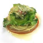 TSUKASA - ゴーヤとずわいカニの冷たいスパゲッティ､トマトのガスパッチョソース(おまかせ￥5500コース:税別からの1品)