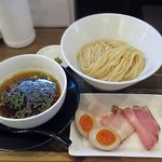 金彩 - 【昆布水生醤油つけ麺 + 半熟味付け玉子】￥950 + ￥100