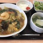 中華料理 ことら - あんかけ焼そばセット ¥850です。