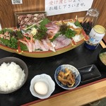 Yamayoshitei - 2019.7.19びっくり刺身定食！右上から