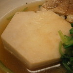 割烹 喜作 - 合鴨治部煮　京海老芋、壬生菜　京海老芋アップ