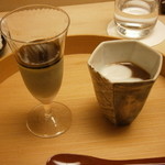 割烹 喜作 - デザート　白玉ぜんざい、抹茶プリン