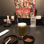 甘太郎 - ビール中ジョッキとお通し