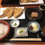 京ばし松輪 - あじフライ定食 +柚子胡椒