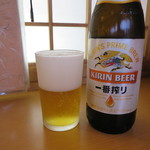 Sobadokoro Fukuzumi - 瓶ビールはキリン一番搾り 550円(2019年7月)