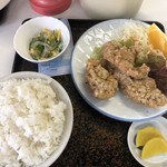 延岡卸商業センター 会館食堂 - とりから揚げ定食450円