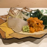 うを徳 - 淡路島 星鰈 + 礼文島 雲丹