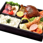 [3] Western Cuisine Konoyoshi Hamburg Bento (boxed lunch) fried shrimp set