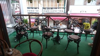 ミカドコーヒー - （通りを見下ろす）テラス席