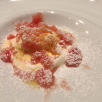 ristorante misola - スイカのズグロッピーノと塩パンナコッタ オリーブのジェラート