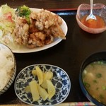 Zaginzadoorishokudou - チキンの唐揚げ定食　700円