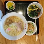 恵比寿 - 塩ラーメン(手打ち麺)ビビンバセット