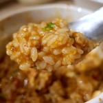 アジトイズム - ひき肉カレーつけ麺（850円）＋〆のリゾット（200円）
      