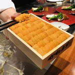 神楽坂 鉄板焼 中むら - かねますの利尻島産生ムラサキウニ