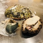 神楽坂 鉄板焼 中むら - アワビ焼き　房州千倉産黒鮑15cm超　アワビの肝