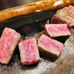 神楽坂 鉄板焼 中むら - 川岸牧場産神戸牛　サーロイン80g