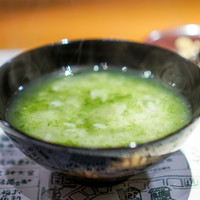 浪速割烹 㐂川 - あおさ粥 香の物