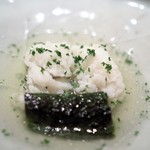 虎白 - 中皿　鱧の木の芽落とし　万願寺唐辛子