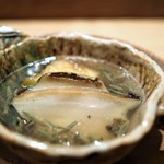 虎白 - 煮物　鮑　賀茂茄子　じゅんさい