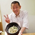 虎白 - 食事　ますのすけと新生姜の炊き込みご飯