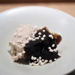 虎白 - 甘味　黒蜜寒天寄せ　トリュフと焼きバナナのアイスクリーム