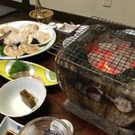 番屋ながさわ - 焼き物（帆立、ホンビノス貝）