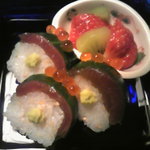 クリスマス・カラーで彩られたお寿司